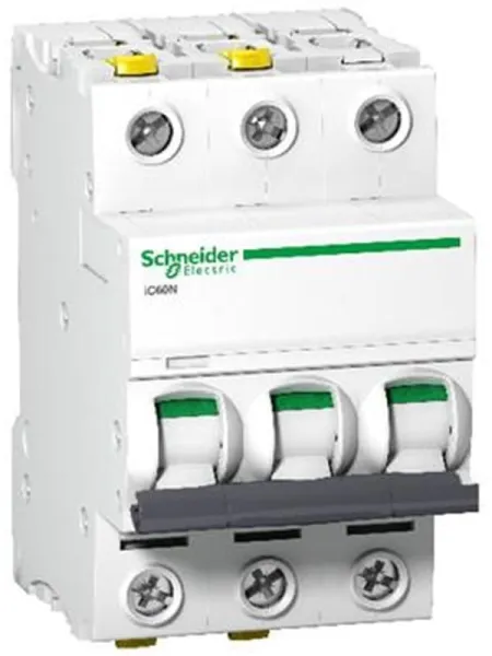 Schneider Electric Acti9 iC60N 3P 50A Double Terminal C Curve 6/10kA 230V Width 54mm