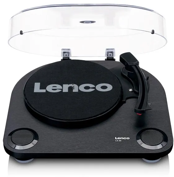 Lenco Wood - turntable with built-in speakers - Turntable Black