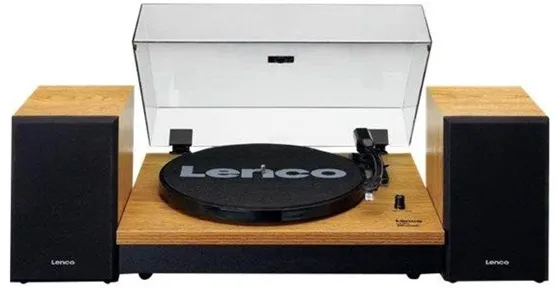 Lenco LS-300WD - Turntable with Bluetooth® connectivity and two separate speakers - Wood - Brown turntable