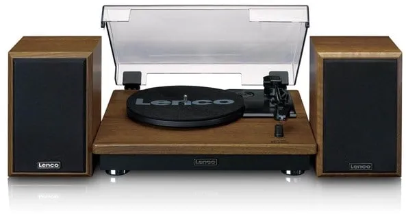 Lenco turntable with BT and 2 external speakers - Turntable Brown